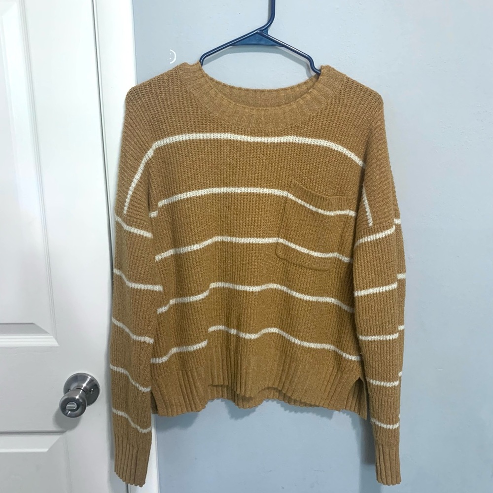 Pink Republic Yellow Striped Sweater Large